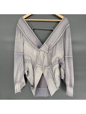 Free People Oversized Slouchy Sweatshirt S Gray Modal Blend Boho Loungewear